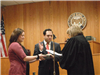 Council member swearing in at Courthouse