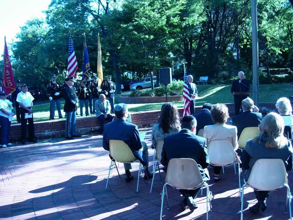 Crowd watching the ceremony