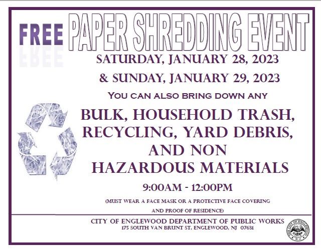 Free Paper Shredding Event January 28th and 29th (1)