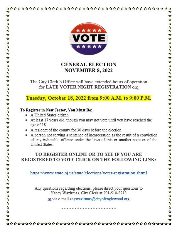 Late Night Voter Registration October 18