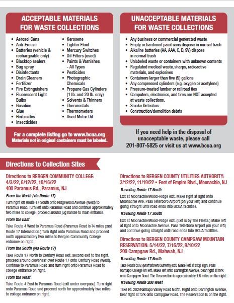 2022 Household Hazardous Waste Collection Events Pg 2