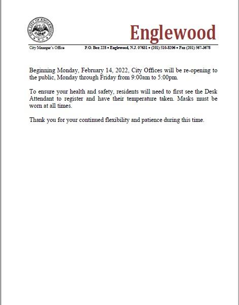 Opening to the Public