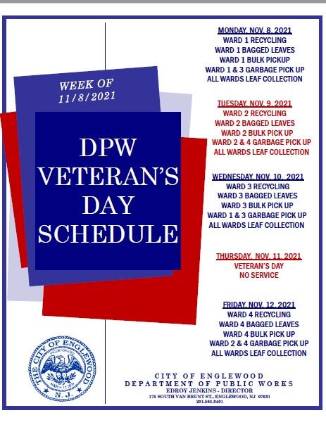 DPW Veterans Day Schedule 2021