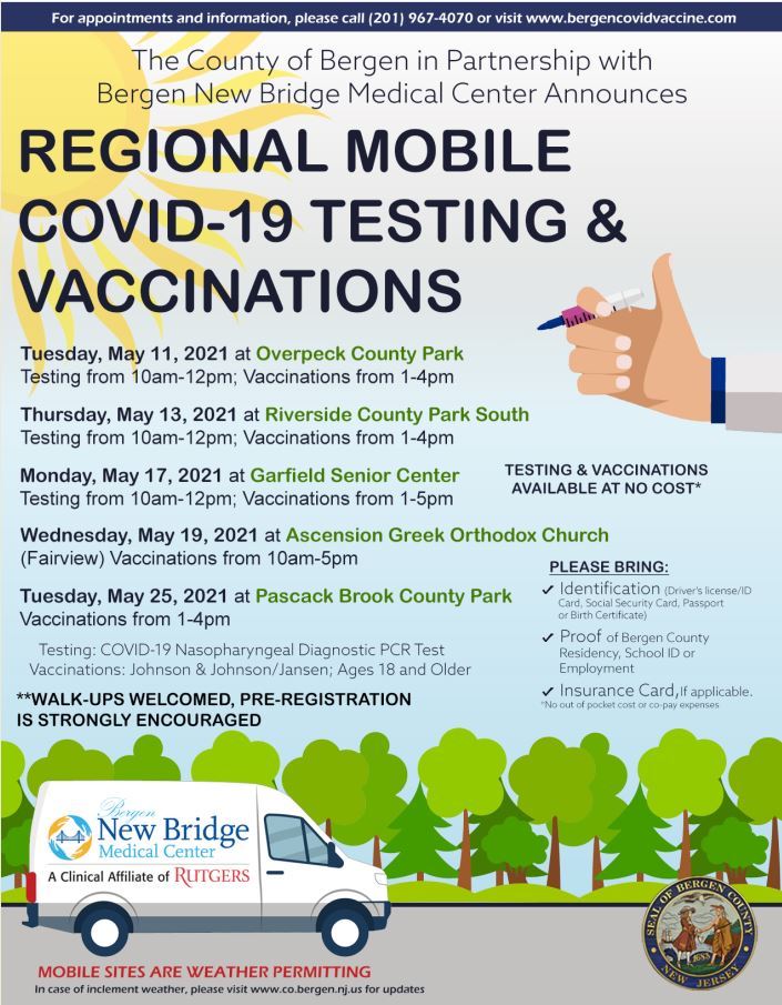 Regional Mobile COVID-19 Testing and Vaccinations - May 2021