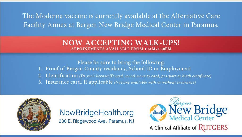 Bergen New Bridge Vaccine Appointments