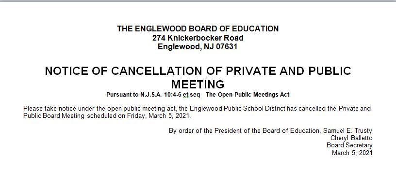 Notice of Cancellation