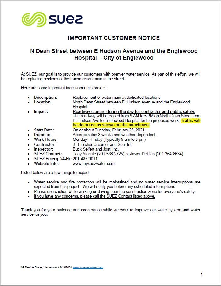 Suez Important Customer Notice