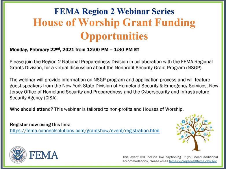 House of Worship Grant Funding Opportunities