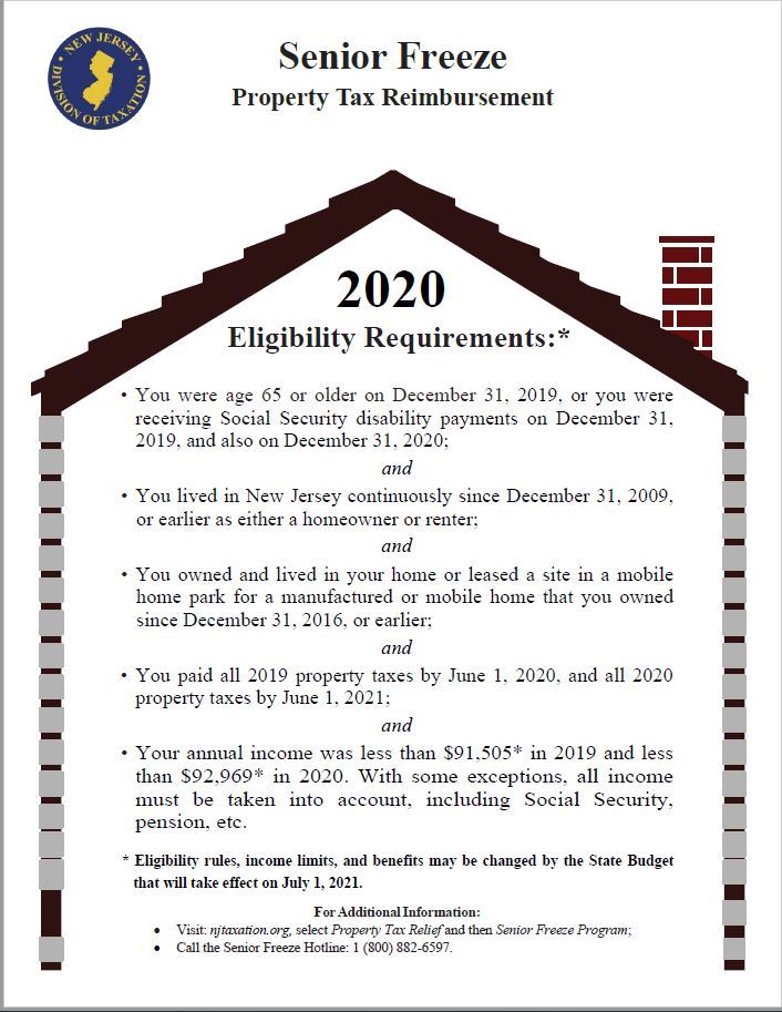 Senior Freeze Eligibility Requirements