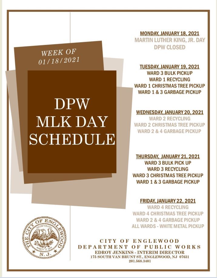 DPW MLK Day Schedule