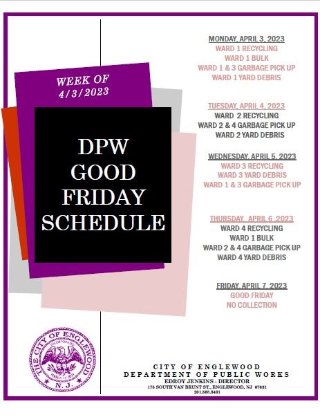 DPW Good Friday Schedule Corrected