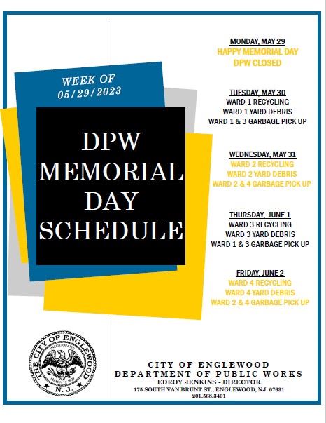 DPW Memorial Day Schedule 2023