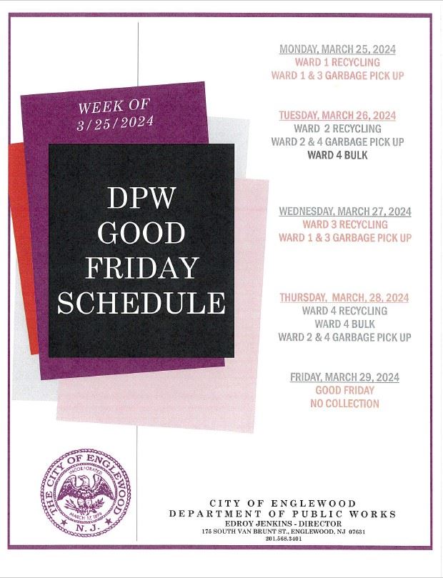 DPW Good Friday Schedule 2024
